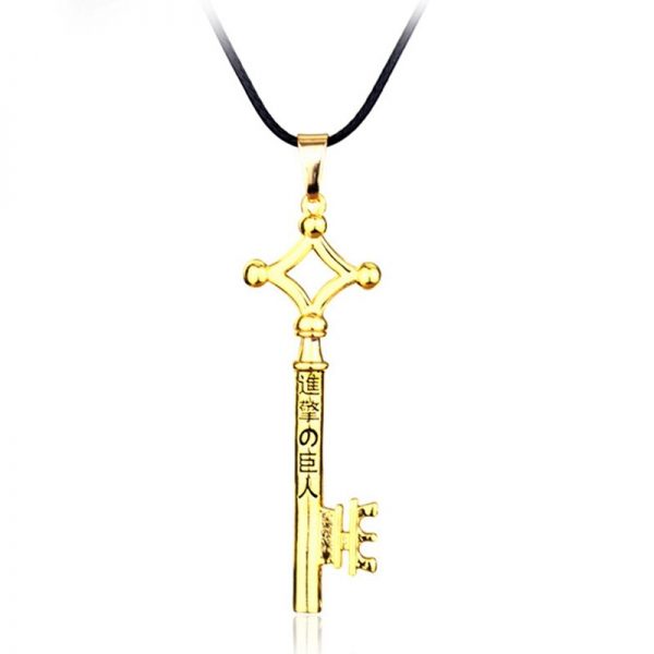 1Pcs Attack On Titan Eren Key Necklace Metal Pendant Necklace Eren Cosplay Jewelry Toy Anime Figure 5 - Attack On Titan Store