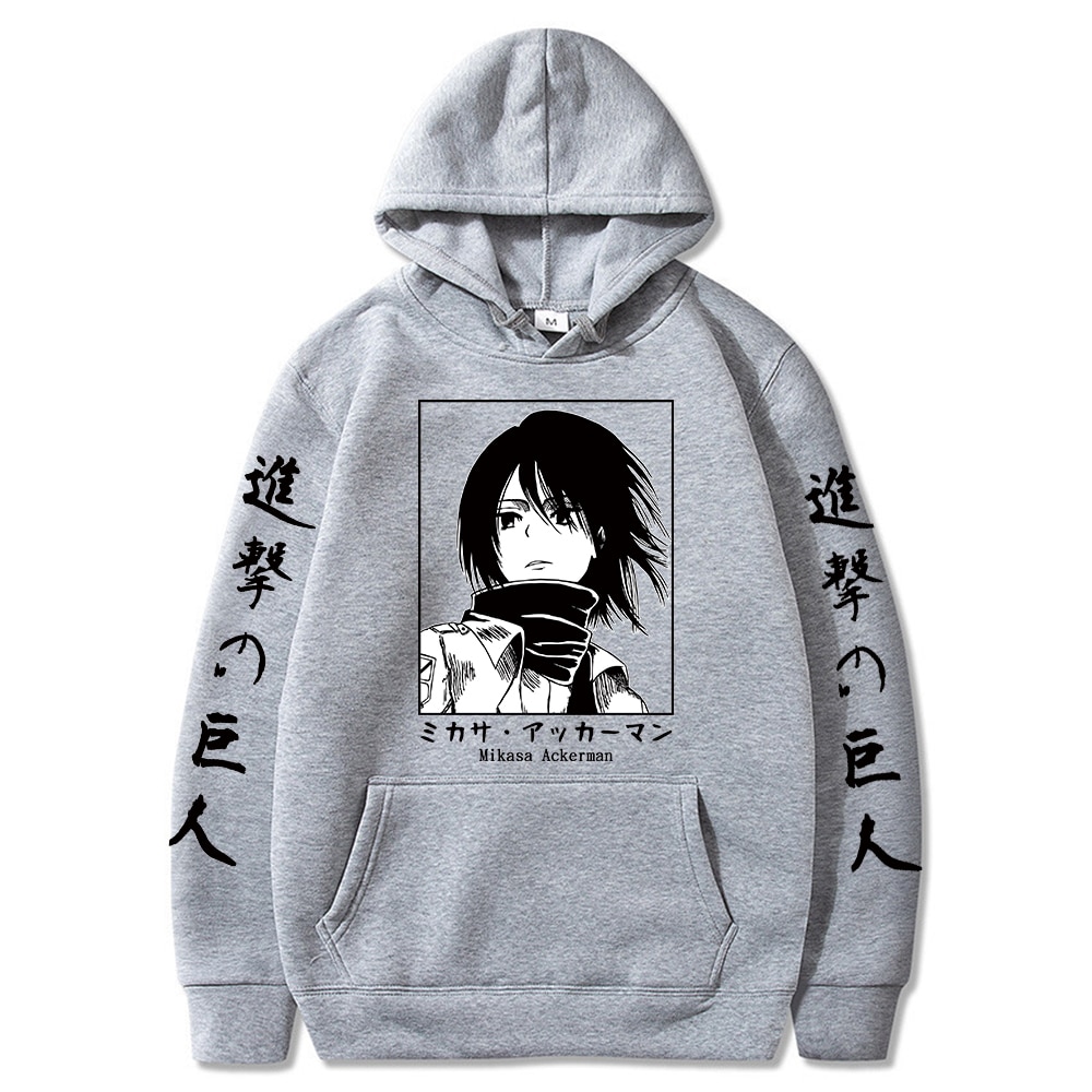 Attack on Titan Hoodie Anime Mikasa Ackerman Printed Sweatshirt Casual Hoodie Clothes Harajuku 3 - Attack On Titan Store