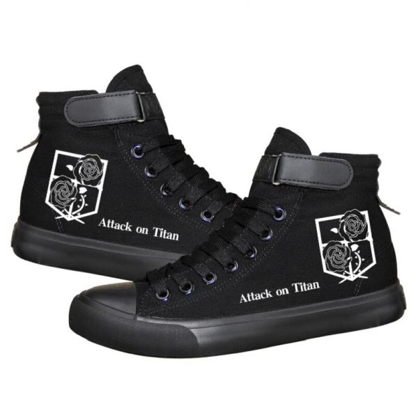 High Q Unisex Anime Cos Attack on Titan Eren Jaeger Lovers Casual Canvas Shoes plimsolls 1 - Attack On Titan Store