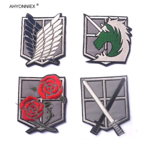 1PC PVC 3D Attack On Titan Wings Of Liberty Investigation Corps Embroidery Badges Patch Military Tactical 2 - Attack On Titan Store