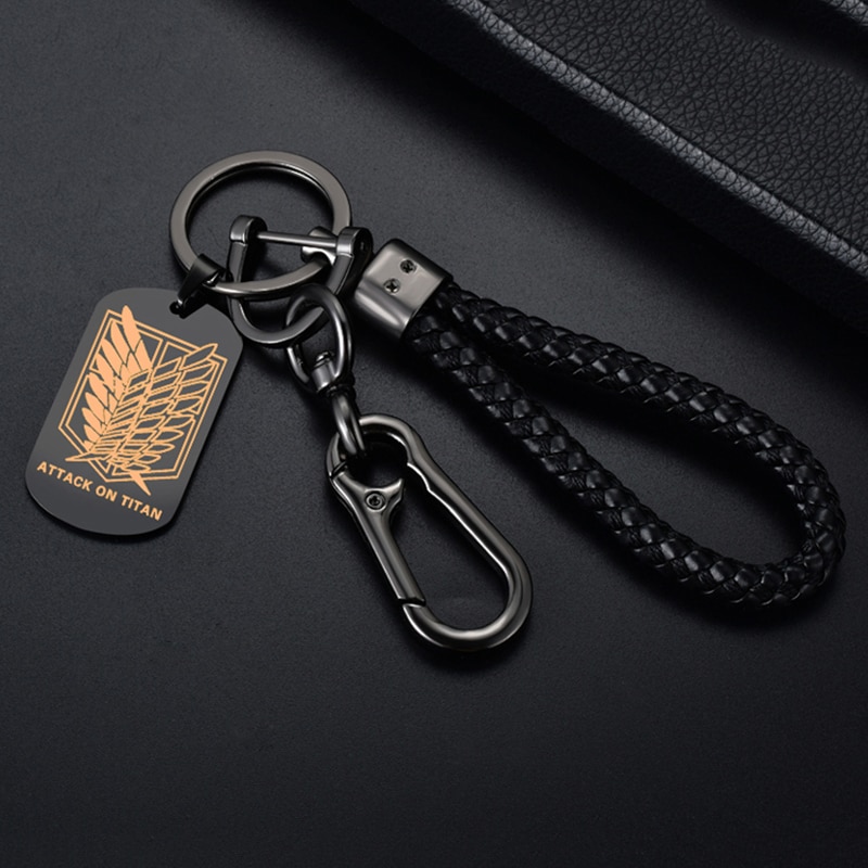 Anime Attack on Titan Eren Levi Metal Keychains Military Dog Tag Shingeki No Kyojin Keychain Fashion - Attack On Titan Store