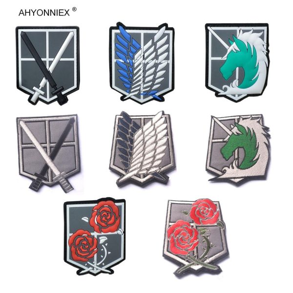 1PC PVC 3D Attack On Titan Wings Of Liberty Investigation Corps Embroidery Badges Patch Military Tactical - Attack On Titan Store