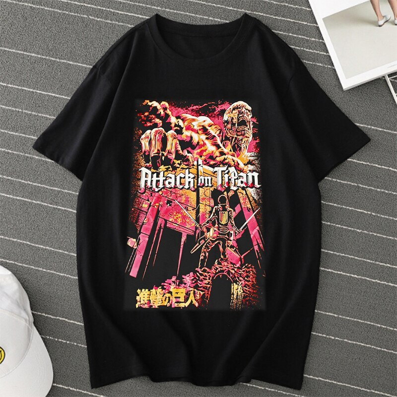 Attack on Titan Anime T shirt Harajuku Short Sleeved Tshirt for Women Cartoon Graphic Fashion Woman 1 - Attack On Titan Store
