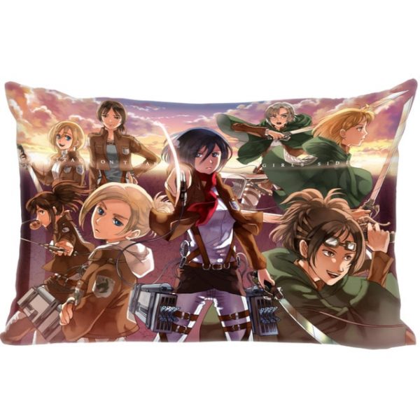 Anime Attack On Titan Pillow Cover Bedroom Home Office Decorative Pillowcase Rectangle Zipper Pillow Cases Satin 17.jpg 640x640 17 - Attack On Titan Store