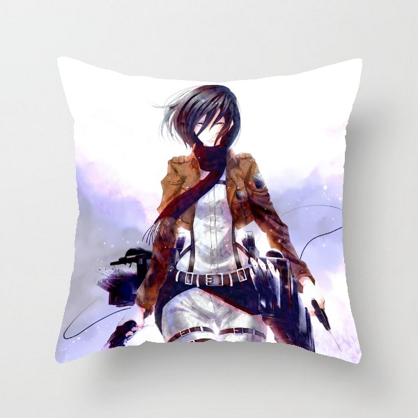 Attack On Titan Anime Mikasa Single side Mini Square Pillow 40397 - Attack On Titan Store