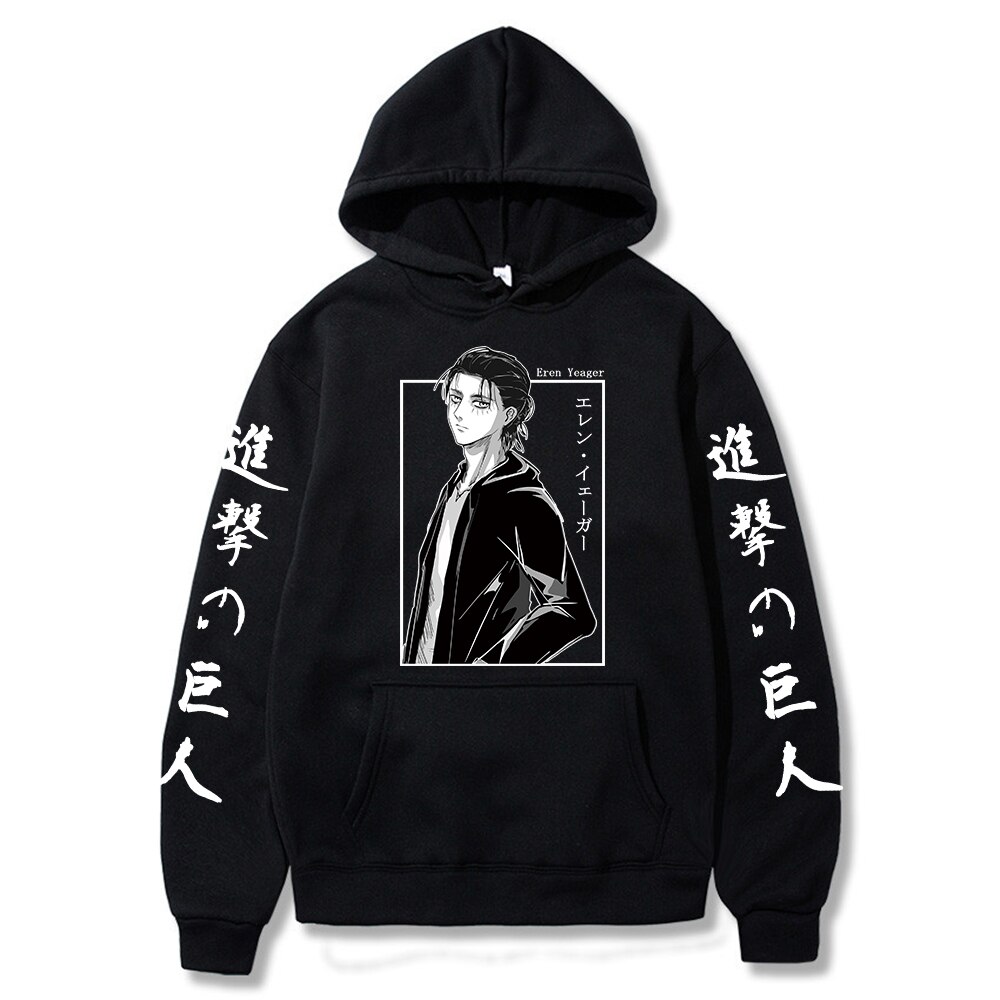 Attack on Titan Hoodie Anime Eren Jaeger Graphic Hoodie Pullovers Tops Long Sleeves Sweatshirt Clothes - Attack On Titan Store