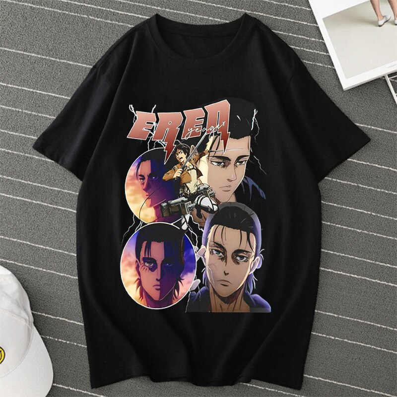 Attack on Titan Anime T shirt Harajuku Short Sleeved Tshirt for Women Cartoon Graphic Fashion Woman 2 - Attack On Titan Store