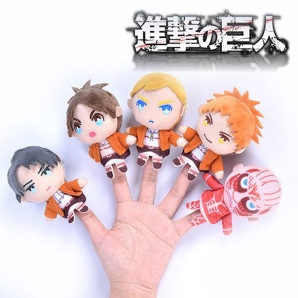 Cosplay Anime 10cm Attack on Titan Levi Erwin Cute Plush Finger Puppets Cover Stuffed Toys Doll - Attack On Titan Store