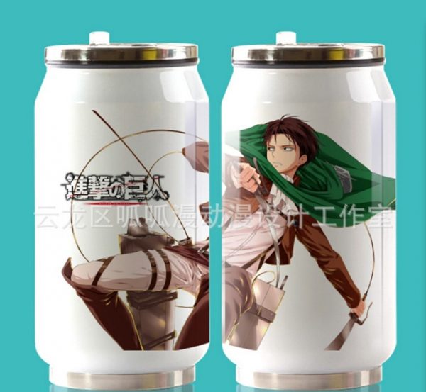 HOT Anime Attack on Titan Cup Around Vacuum Cup Stainless Steel Zip top Can Water Bottle 1 - Attack On Titan Store