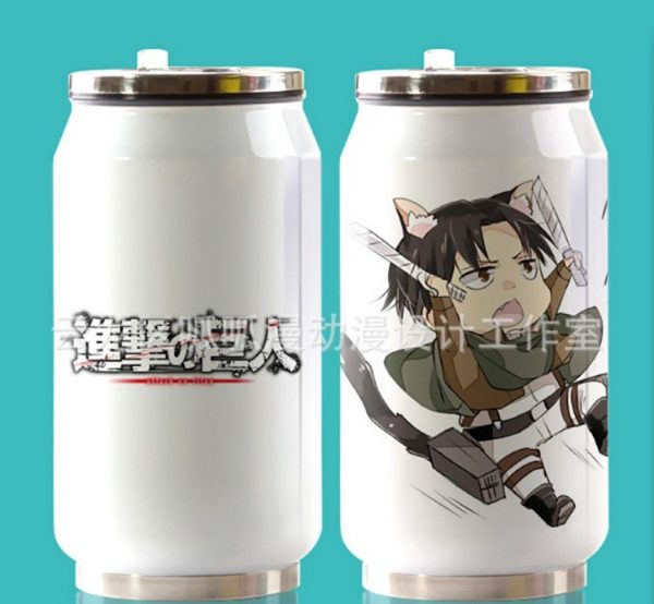 HOT Anime Attack on Titan Cup Around Vacuum Cup Stainless Steel Zip top Can Water Bottle - Attack On Titan Store