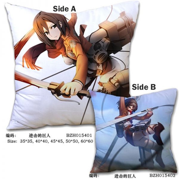 Japanese Anime Pillows Attack on Titan Cratoon Two Sides Printed Decorative Pillows Cushions Christmas decoration for - Attack On Titan Store