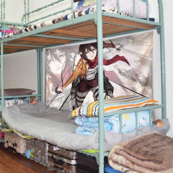 Action Anime Attack On Titan Background Cloth Eren Levi Mikasa Ackerman Scout Regiment Soldiers Wall Decorative - Attack On Titan Store