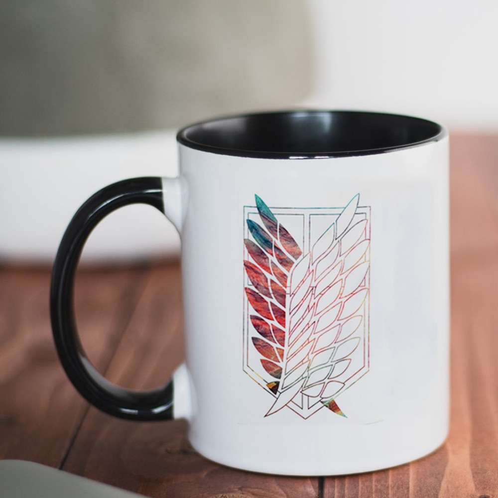 2022 Attack on Titan Logo Mugs Coffee Cups 11oz Creative Ceramic Tea Cups Friends Birthday Gift - Attack On Titan Store