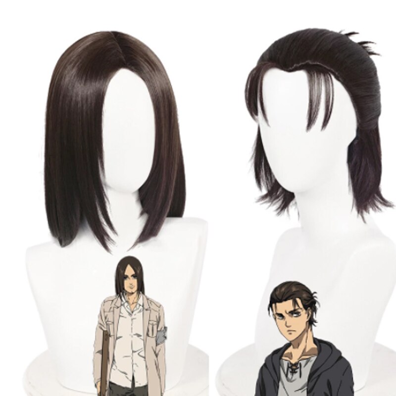 The Final Season Attack on Titan Eren Jaeger Cosplay Wig Brown Heat Resistant Synthetic Hair 2 - Attack On Titan Store