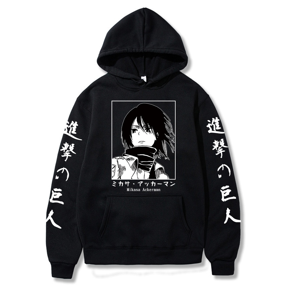 Attack on Titan Hoodie Anime Mikasa Ackerman Printed Sweatshirt Casual Hoodie Clothes Harajuku - Attack On Titan Store