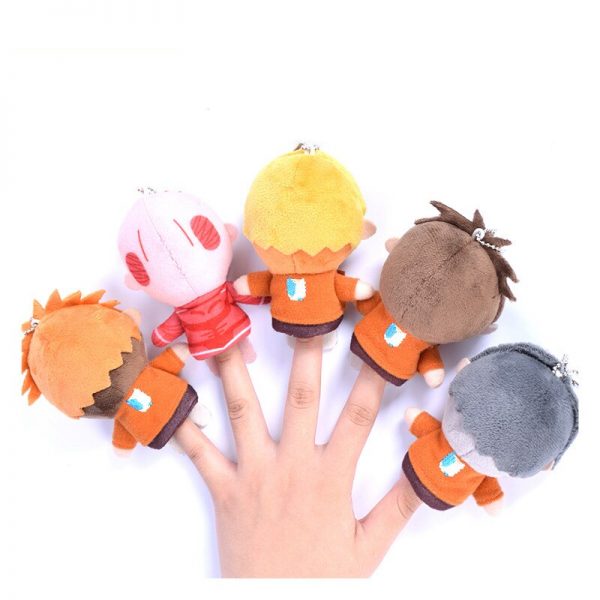Cosplay Anime 10cm Attack on Titan Levi Erwin Cute Plush Finger Puppets Cover Stuffed Toys Doll 1 - Attack On Titan Store