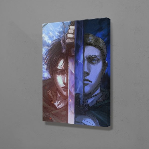 Shingeki No Kyojin Levi Erwin Smith Canvas Wall Art Decoration Poster Prints for Living Room Home 3 - Attack On Titan Store