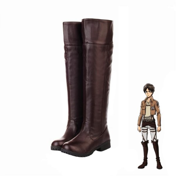 Unisex Attack on Titan Shingeki no Kyojin Eren Levi Cosplay Boots Knee Length Anime Cosplay Shoes - Attack On Titan Store