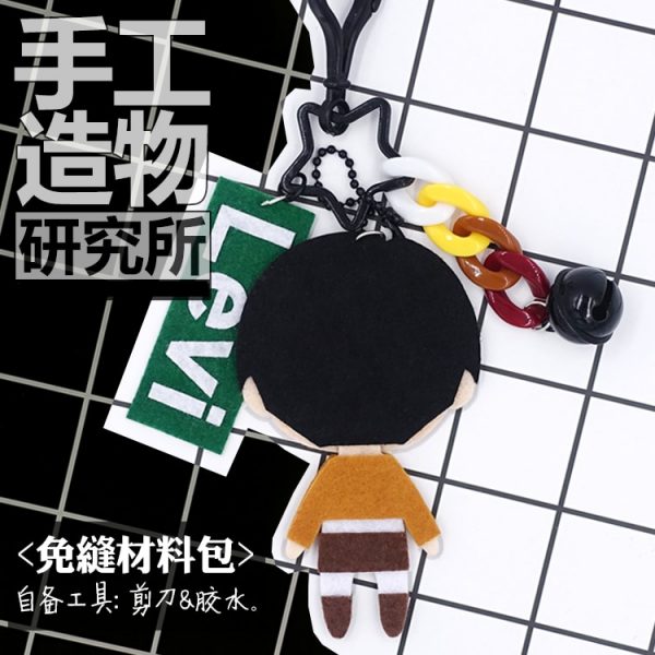 Anime Attack on Titan Levi 10cm Keychain Handmade Toys Stuffed Plush DIY Doll Material Pack Kids 1 - Attack On Titan Store