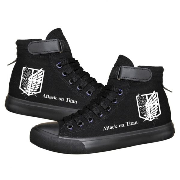 High Q Unisex Anime Cos Attack on Titan Eren Jaeger Lovers Casual Canvas Shoes plimsolls - Attack On Titan Store