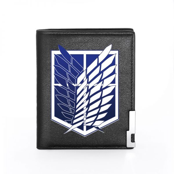 Classic Attack on Titan Printing Pu Leather wallet Men Women Bifold Credit Card Holder Short Purse - Attack On Titan Store