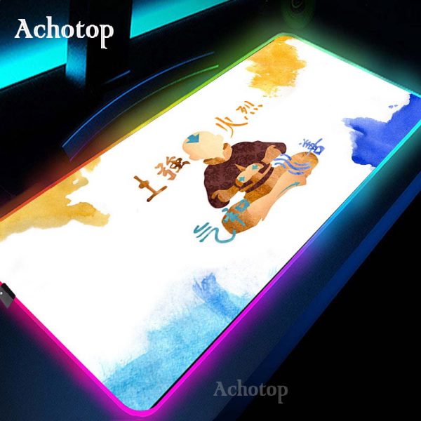 Avatar the Last Airbender Gaming Mouse Pad RGB Mouse Pad Gamer Computer Mousepad RGB Backlit Mause 2 - Avatar The Last Airbender Merch