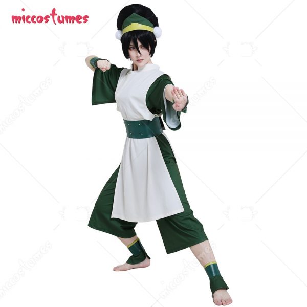 Avatar The Last Airbender Toph Beifong Adult Green Kungfu Suit Cosplay Costume with Hairband 1 - Avatar The Last Airbender Merch