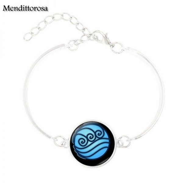 Mendittorosa Avatar the Last Airbender New Brand Jewelry Silver Colour With Glass Cabochon Bracelet Bangle For 4 - Avatar The Last Airbender Merch