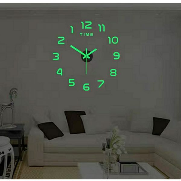 DIY digital decoration Reverse Luminous Left way Right way Clock wall stickers Night vision grow watches 1 - Backwards Clock