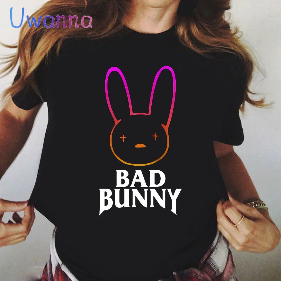 rabit logo t shirt women bbm0108 2249 - Bad Bunny Store
