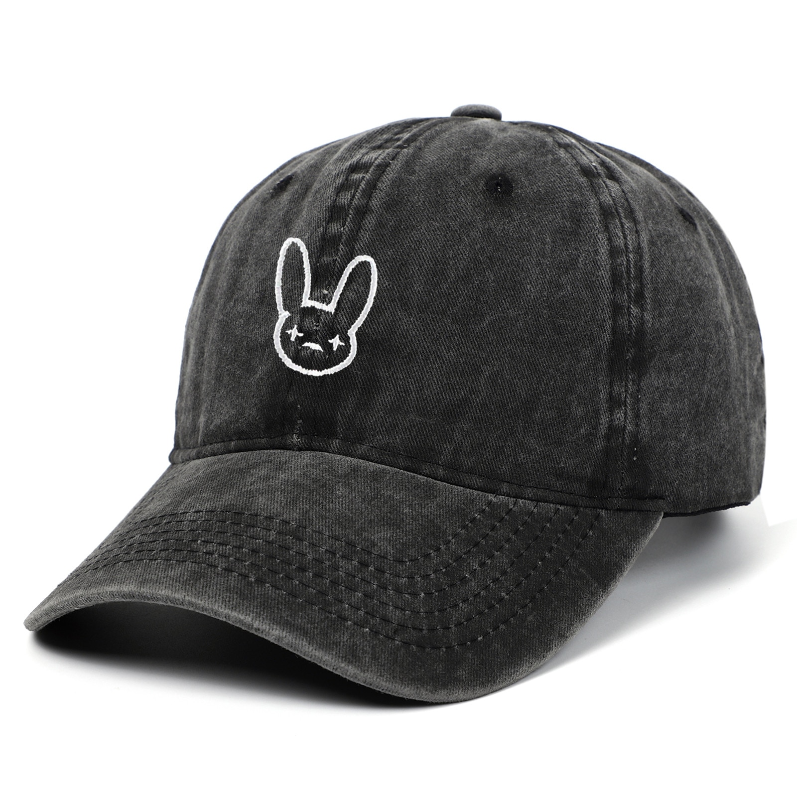 Bad Bunny Dad Hat Rapper Reggaeton Artist 100 Cotton Embroidery Baseball Cap Unisex Concert Hat Hip 1 - Bad Bunny Store
