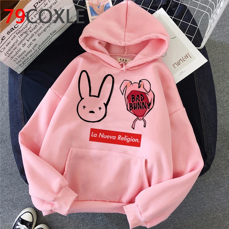 bad bunny style streetwear loose hoodie for fashion bbm0108 3083 - Bad Bunny Store