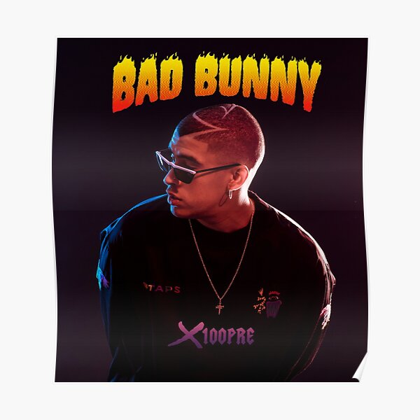 x100 pre bad bunny tour 2019 bedakan Poster RB3107 product Offical Bad Bunny Merch