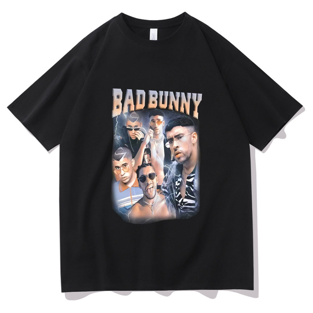 Unisex T Shirts Men Women Fashion Trend Tshirt Hip Hop Rapper Bad Bunny Pattern Print T - Bad Bunny Store