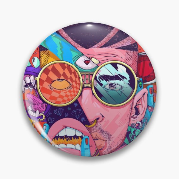 Bad Bunny Design Pin RB3107 product Offical Bad Bunny Merch