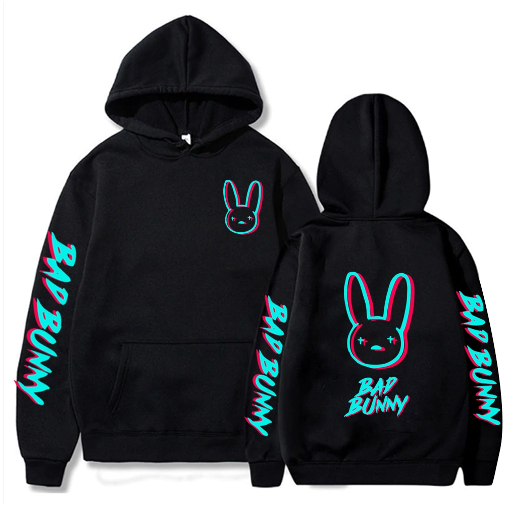 2022 Hot Fashion Men Hoodie Bad Bunny Long Sleeve Hip Hop Pullover Sweatshirt Top - Bad Bunny Store