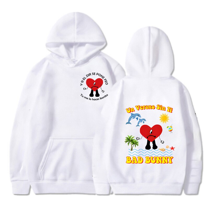 Bad Bunny UN VERANO SIN TI Graphics Double Sided Printed Hoodie Men Women Keep Warm Sweatshirts 2 - Bad Bunny Store