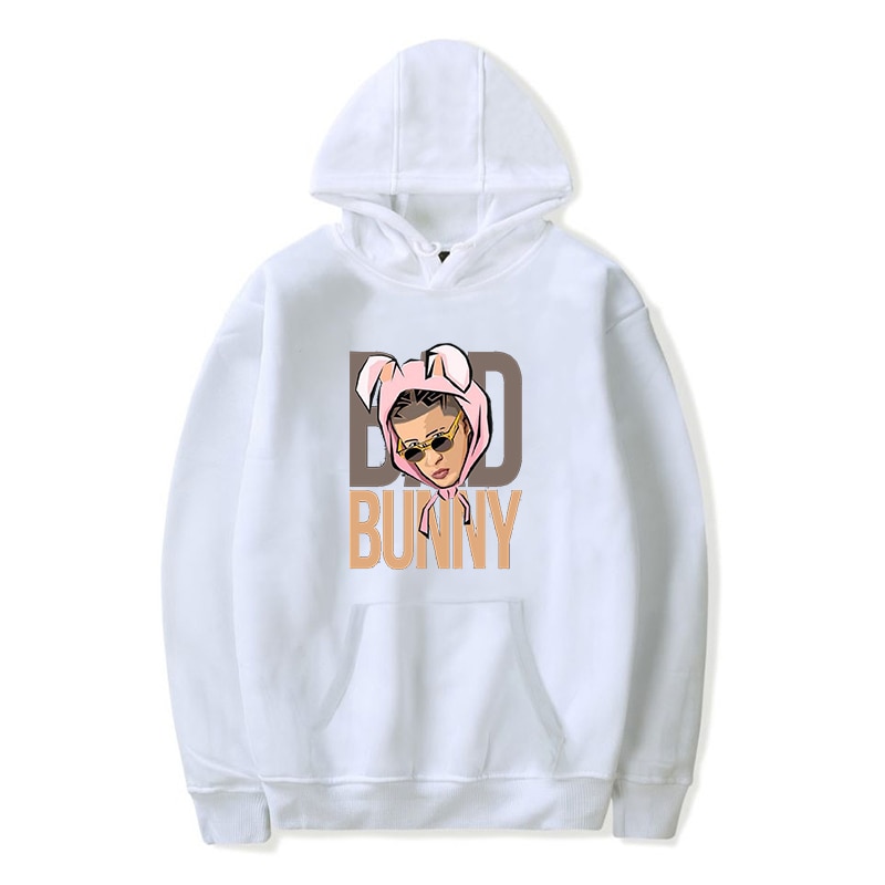 bad bunny face printed hoodie bbm0108 6465 - Bad Bunny Store