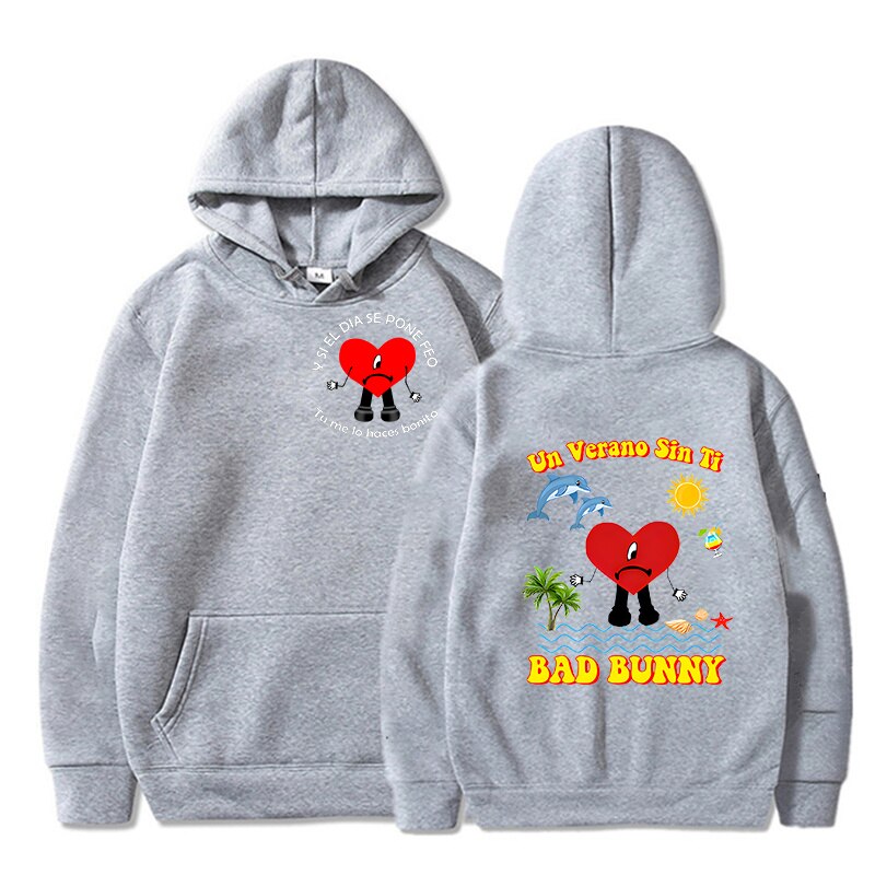 Bad Bunny UN VERANO SIN TI Graphics Double Sided Printed Hoodie Men Women Keep Warm Sweatshirts 1 - Bad Bunny Store