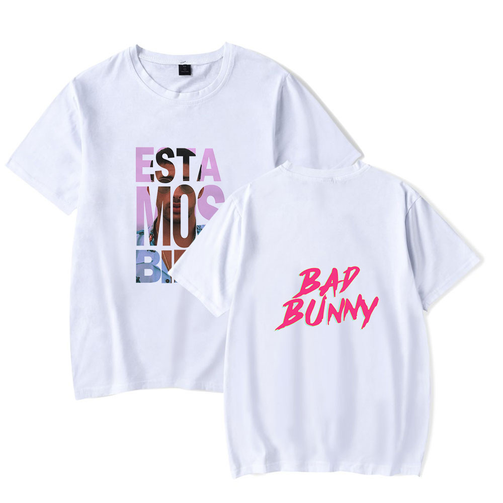 Bad Bunny T Shirt Men Unisex 100% Cotton Harajuku Funny T-Shirt Man / Women Tshirt Graphic Hip Hop Top Tees Male Streetwear