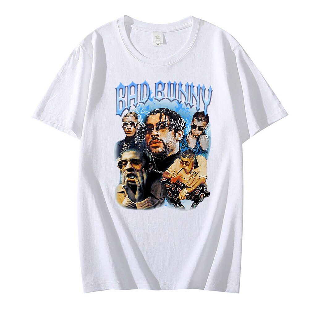 Bad Bunny 2021 Men T Shirts Summer Short Sleeve T Shirts Cotton Plus Size Oversize Tee 2 - Bad Bunny Store