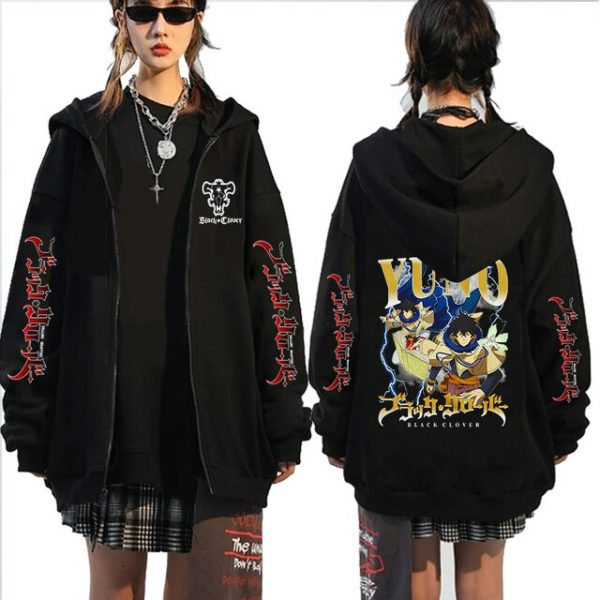 Black Clover Hoodie Manga Sweatshirt Oversized Streetwear Harajuku Unisex Hoodies Zip Up Animes Tops Black Clover 640x640 1 - Black Clover Merch Store