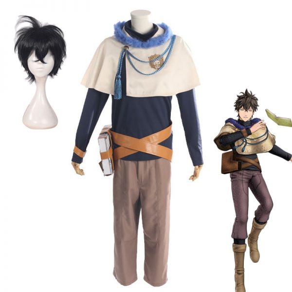 Anime Black Clover Yuno Grinbellor Cosplay Costumes Uniform Full Sets Wig Synthetic Hair Men Boys Halloween - Black Clover Merch Store