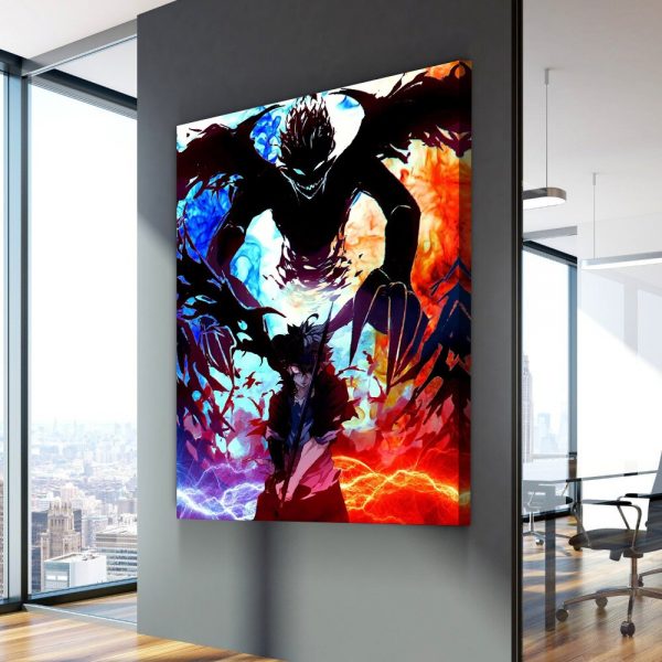 Modern HD Printed Home Decor Modular Canvas Poster Pictures Blood Red Devil Asta Black Clover Anime 3 - Black Clover Merch Store