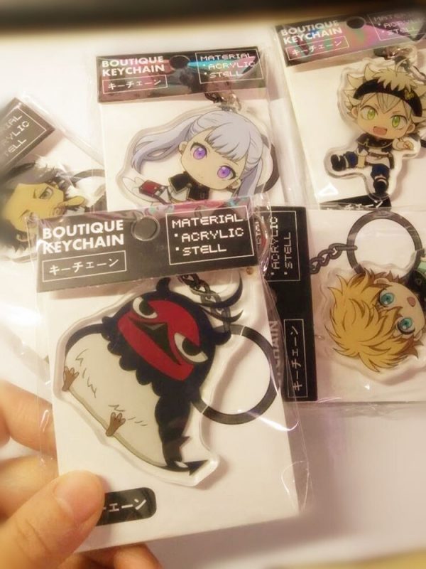 1PCS Anime Cartoon Key Chains Black Clover Action Figure Acrylic Keychain Pendant Cosplay Keyring Fashion Jewelry 5 - Black Clover Merch Store