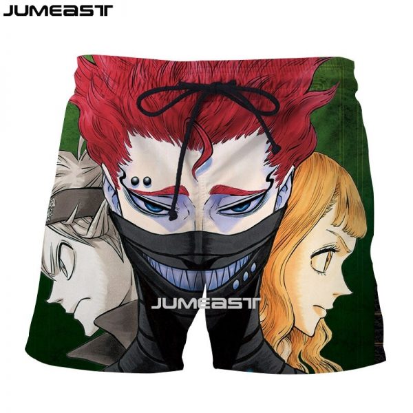 Jumeast Brand Men Women 3D Printed Anime Black Clover Shorts Trunks Quick Dry Beach Casual Sweatpants 2 - Black Clover Merch Store