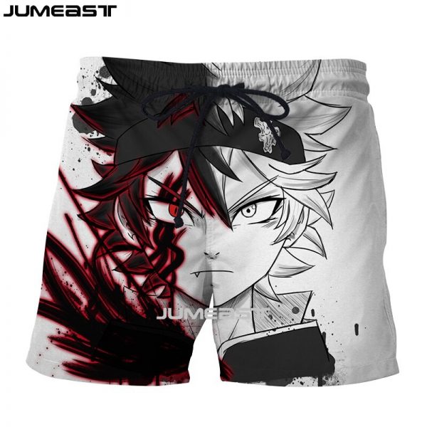 Jumeast Brand Men Women 3D Printed Anime Black Clover Shorts Trunks Quick Dry Beach Casual Sweatpants 5 - Black Clover Merch Store