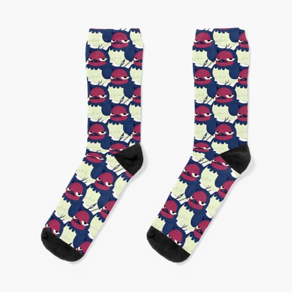 Anti Bird Nero Black Clover Pattern Socks RB2704product Offical Black Clover Merch
