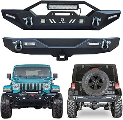 Ronghui JL Black Textured Front and Rear Bumper with Winch Plate