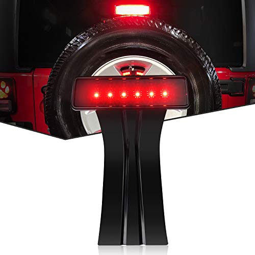 Nilight High Mount Third Brake LED Lights with Smoked Lens for Wrangler JK